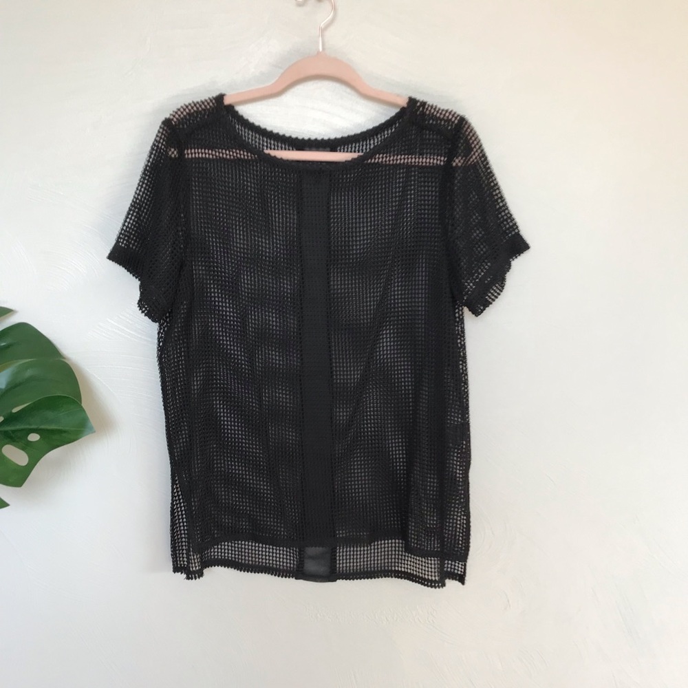 rag & bone Black Mesh Knit Top - Picture 2 of 9